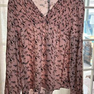 Lucky Brand Pink Floral Blouse